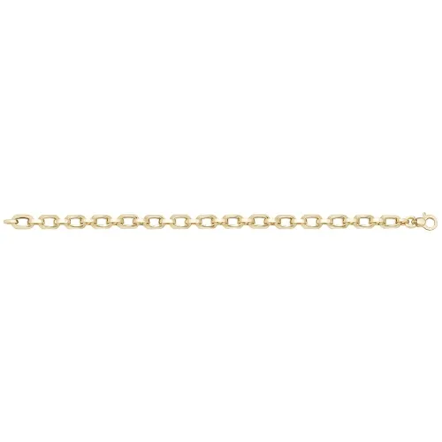 9ct Yel Gold Ladies' 7.5 Inch Hollow Bracelet